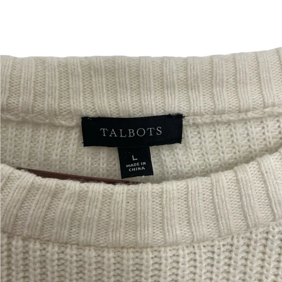 Talbots Crewneck Metallic Striped Knit Sweater Size L - Picture 4 of 8
